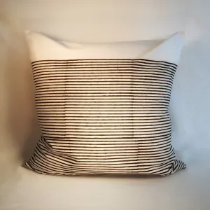 Block Print Breton Stripes 24" Square Pillow - Black