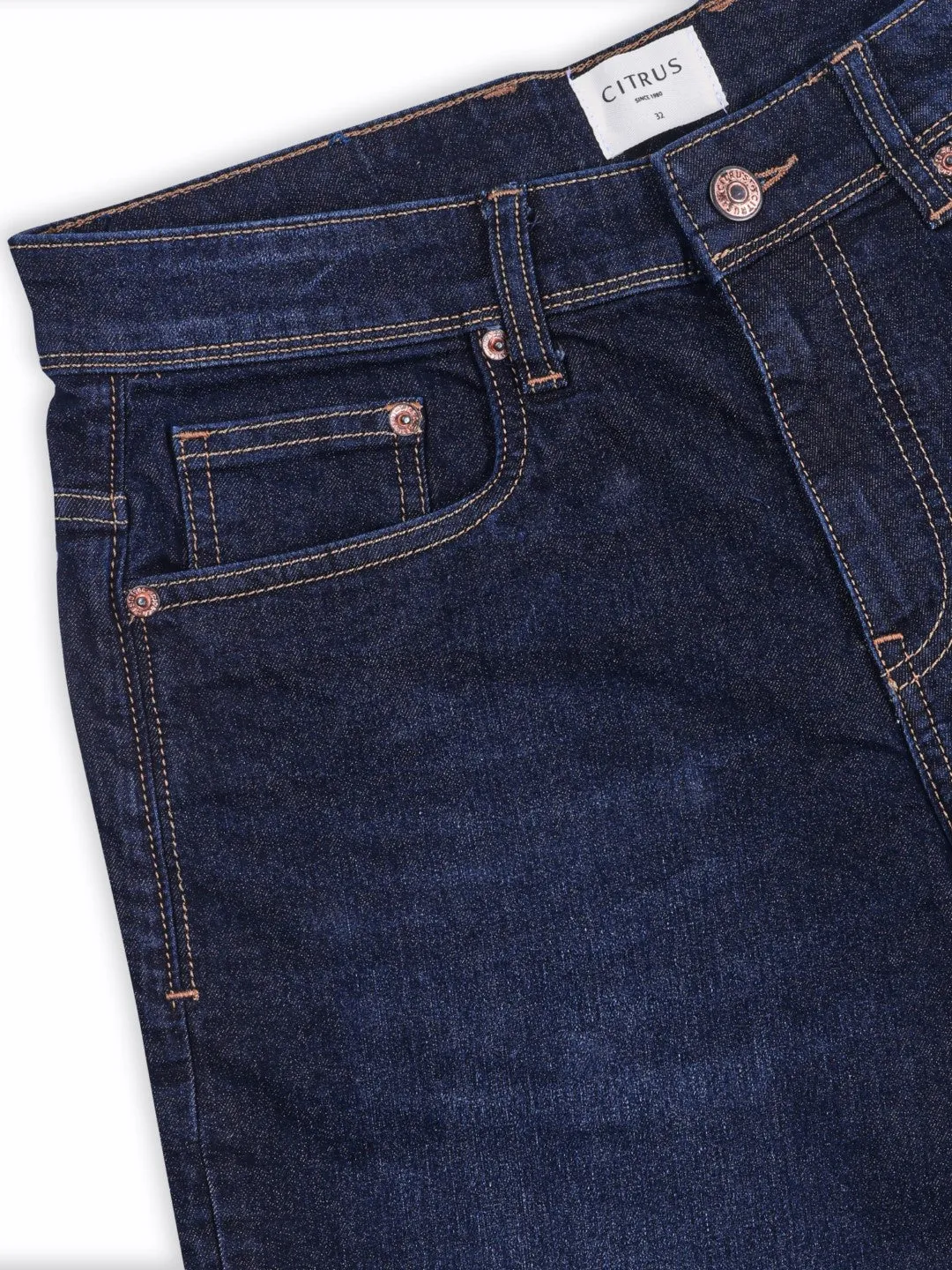 Blue Plain Denim Shorts