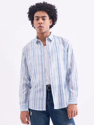 Blue Striped Slim Fit Shirt