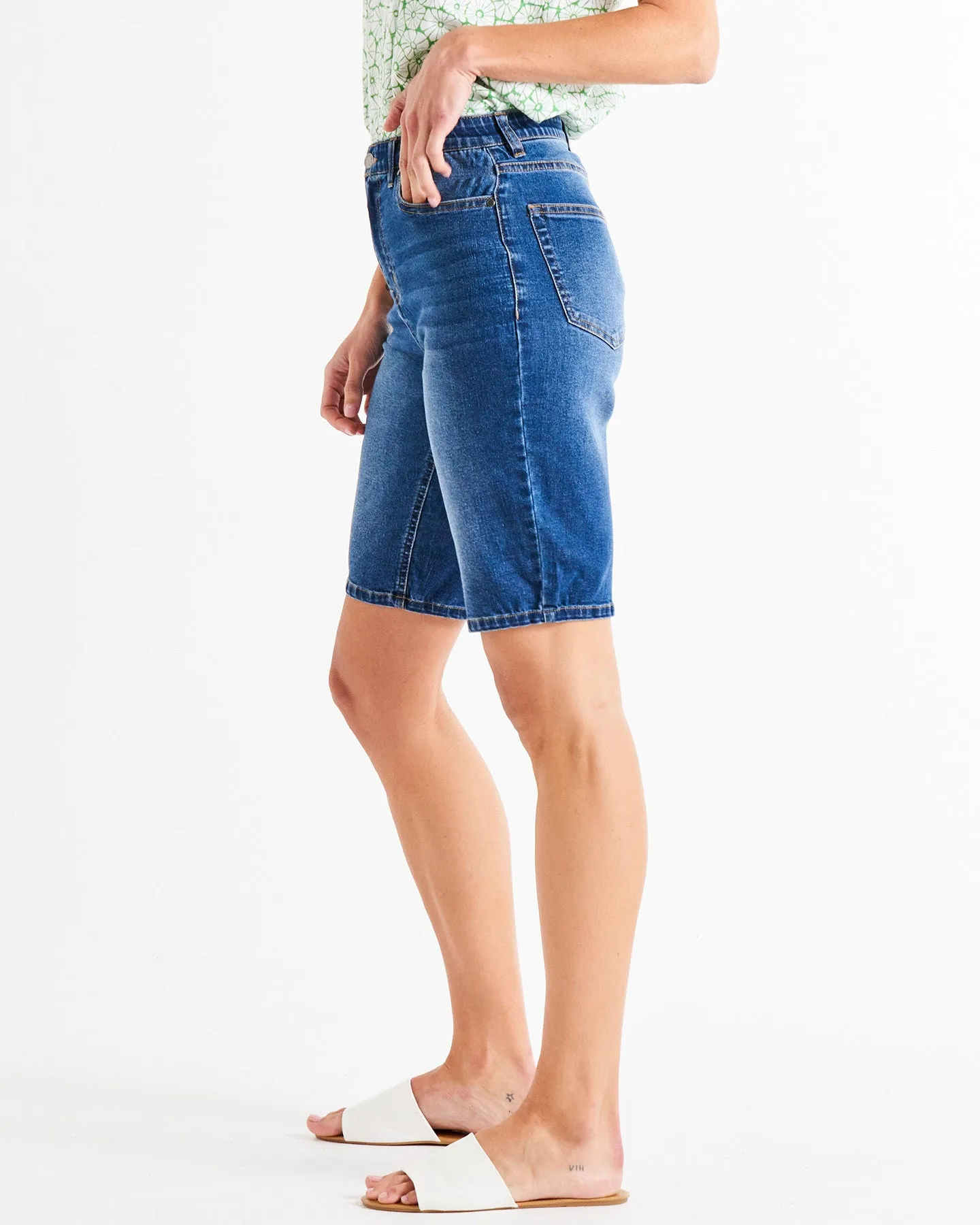 Bonnie Bermuda Denim Short - Indigo Mix