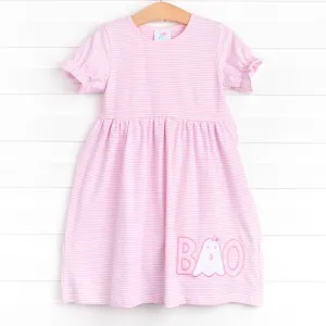Boo! Applique Dress, Pink
