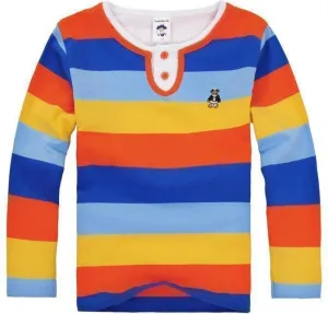 Boys Yellow Striped Cotton T-Shirts