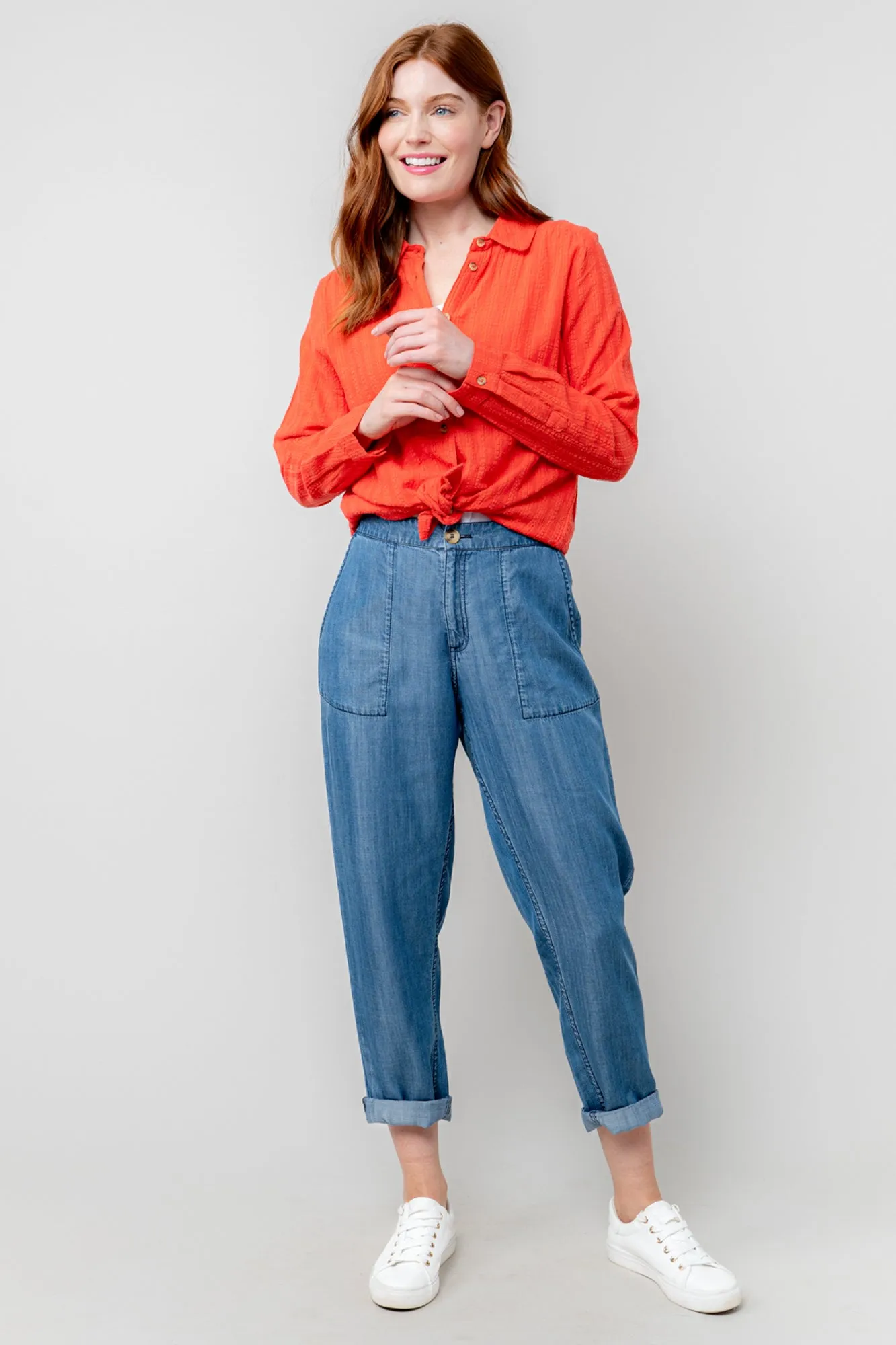 Brean Tencel Denim Tapered Trousers