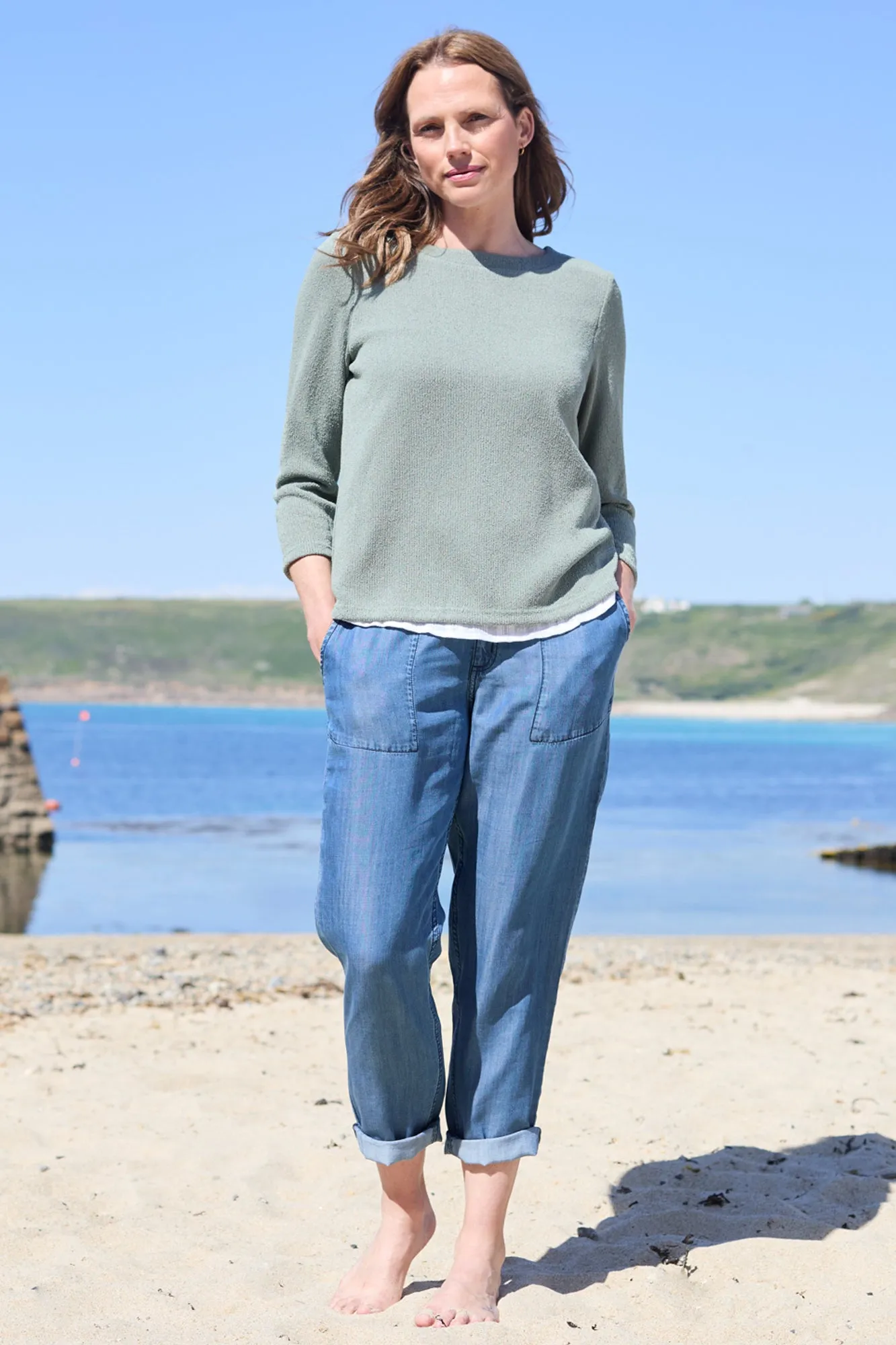 Brean Tencel Denim Tapered Trousers