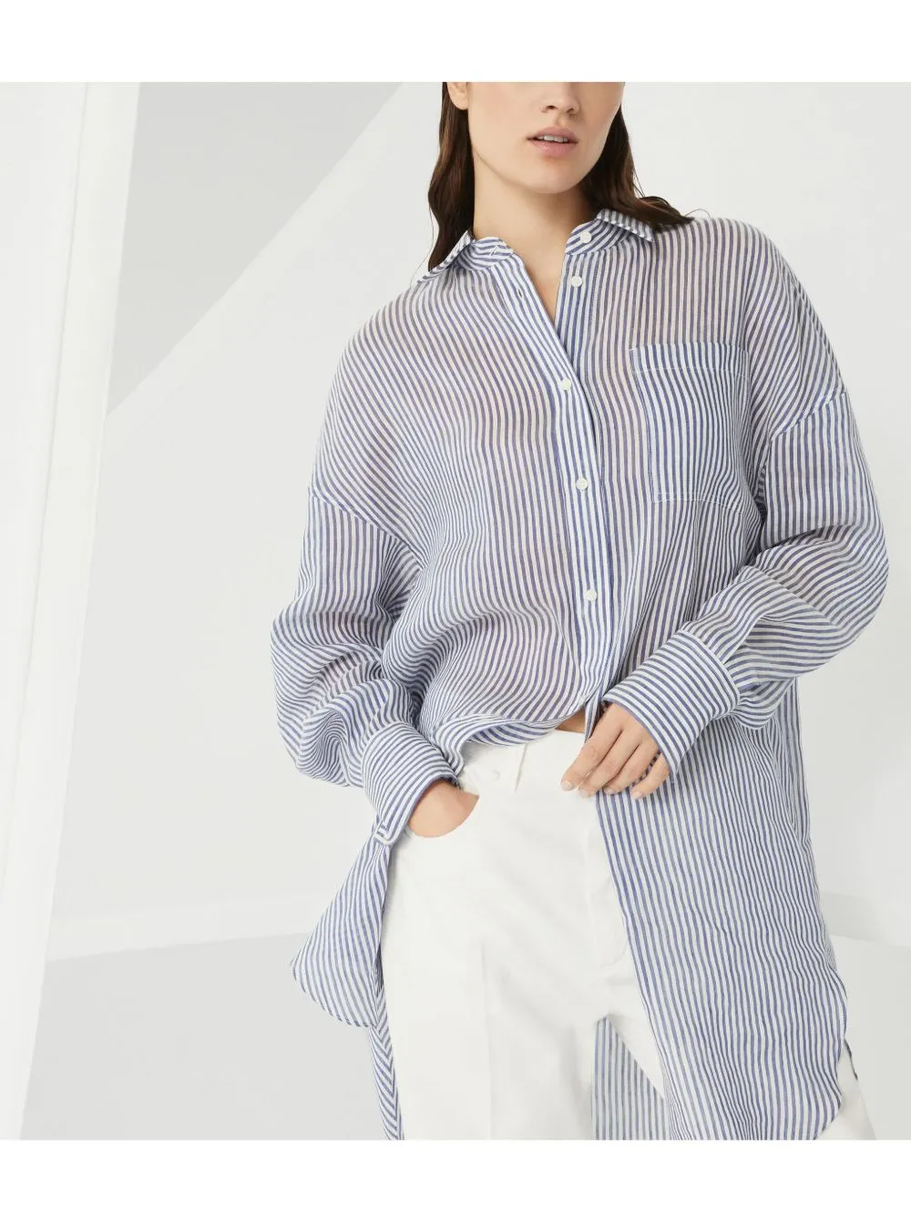 Brunello Cucinelli Shirts Clear Blue