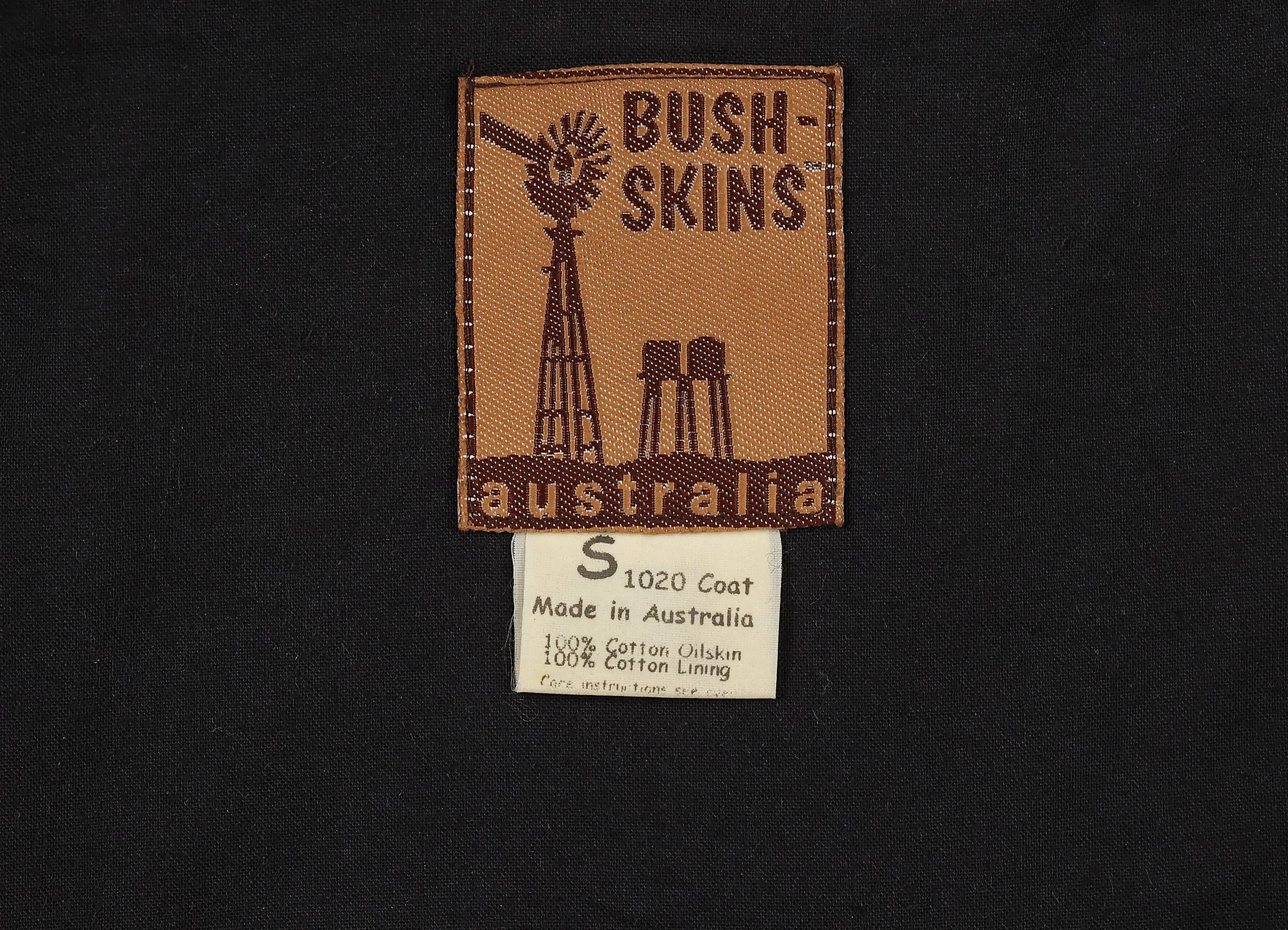 Bush Skins Long Wax Jacket Coat - Black - S