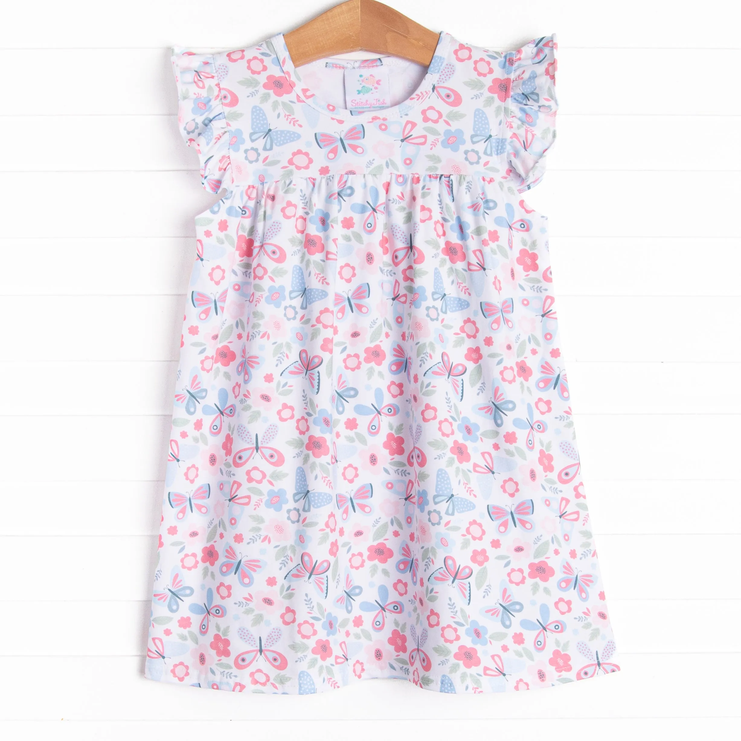 Butterfly Gardens Dress, Blue
