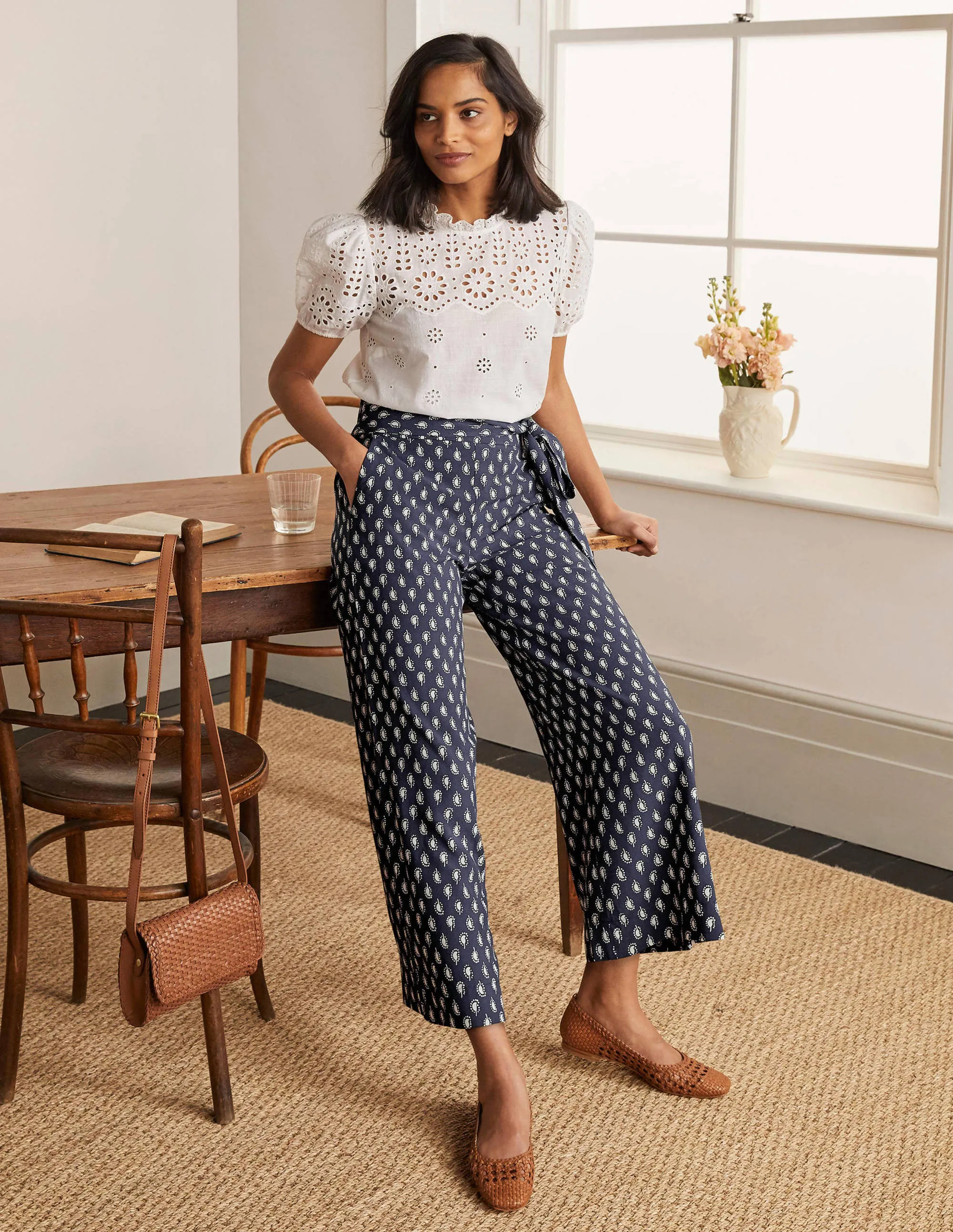Caithness Trousers-Navy, Paisley Stamp
