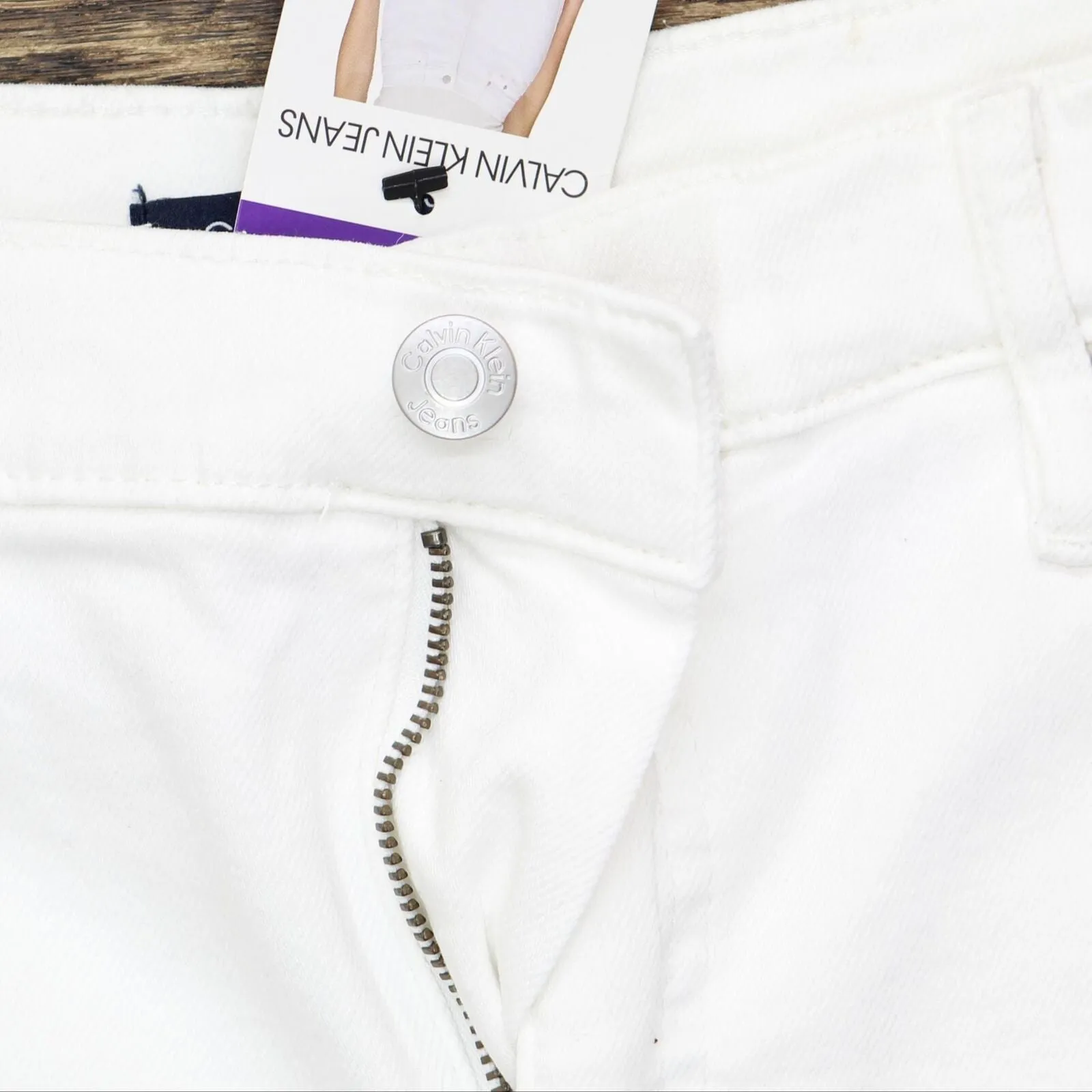 Calvin Klein Jeans Womens Denim Jean Shorts 1751595 White 14