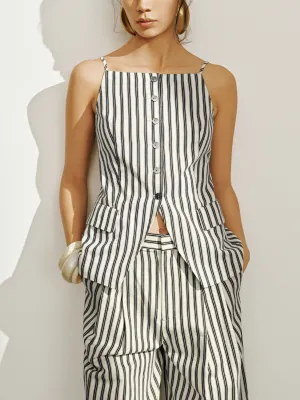Cami Sleeveless Striped Shirts