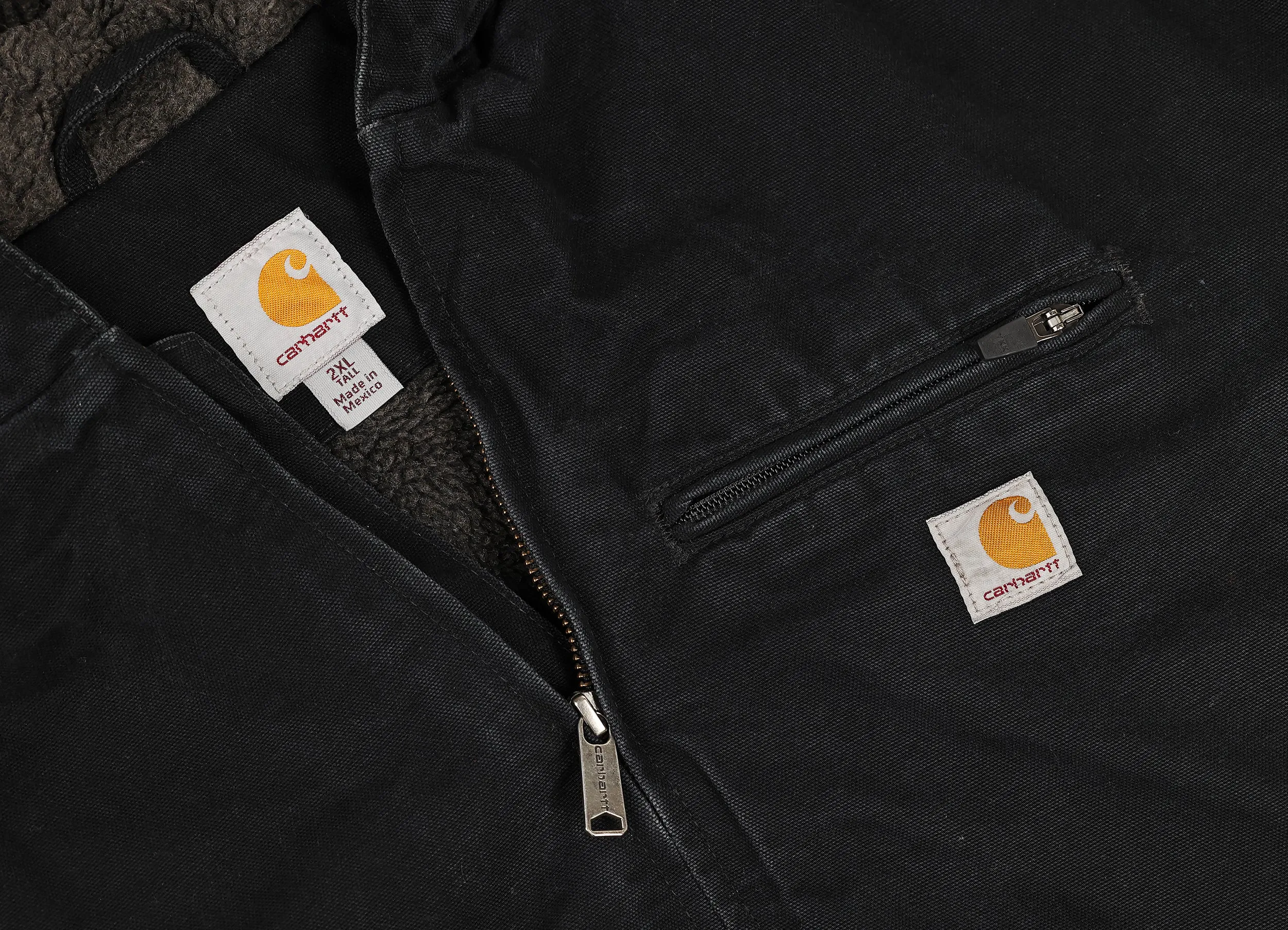 Carhartt Hooded Fleece Lined Work Jacket - Black - XXL