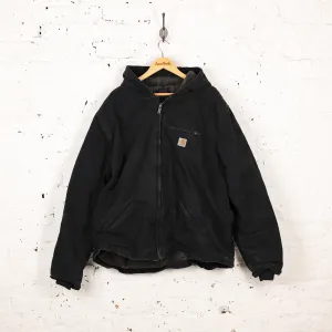 Carhartt Hooded Fleece Lined Work Jacket - Black - XXL