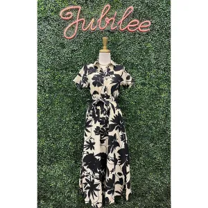 Carrie Black & Ivory Floral Dress
