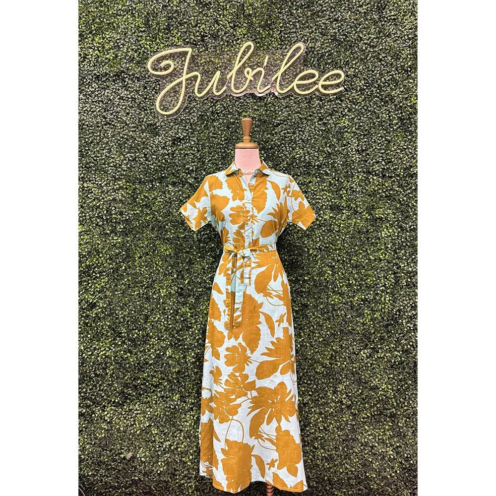 Carrie Turquoise & Olive Maxi Dress