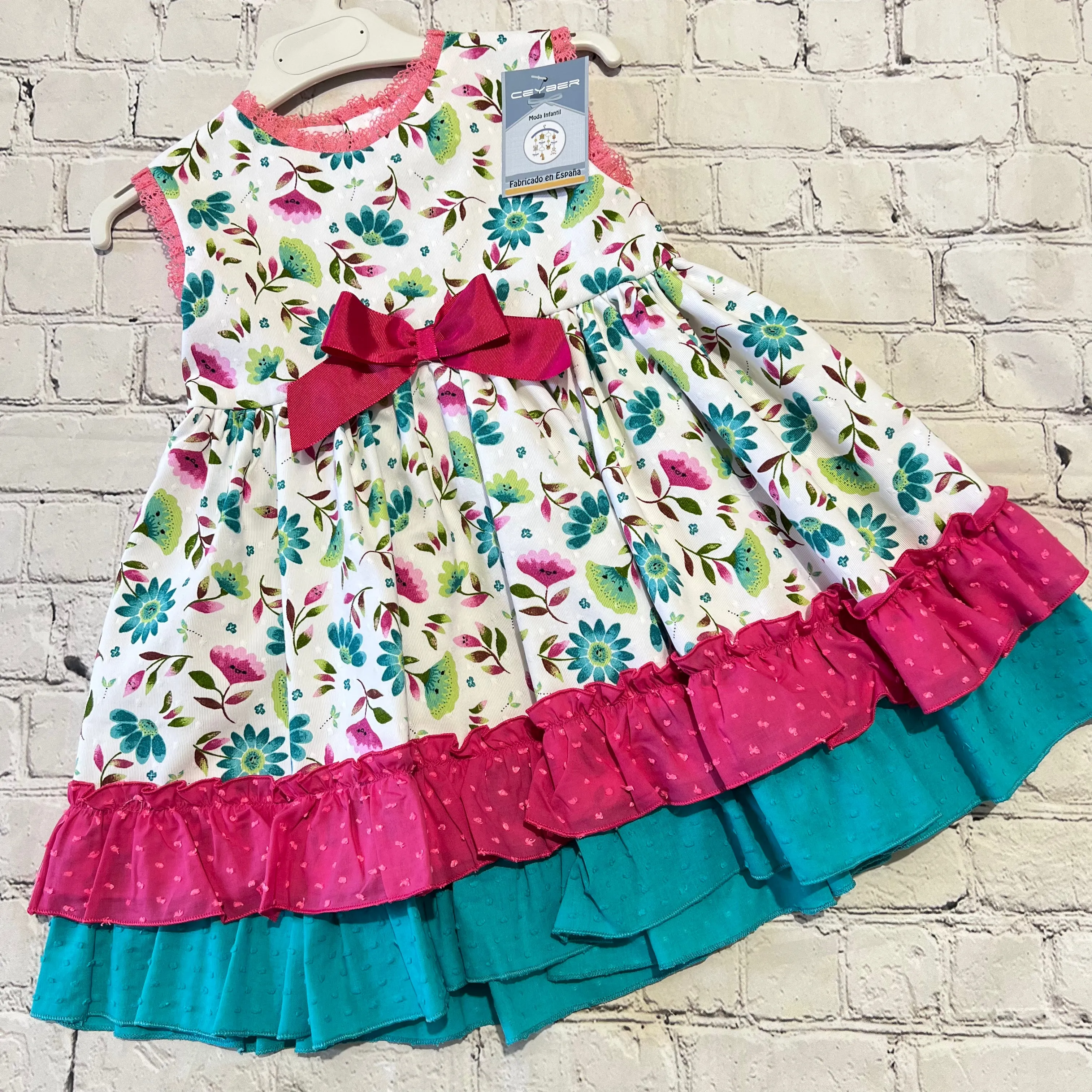 Ceyber Older Girls Hot pink Floral Dress