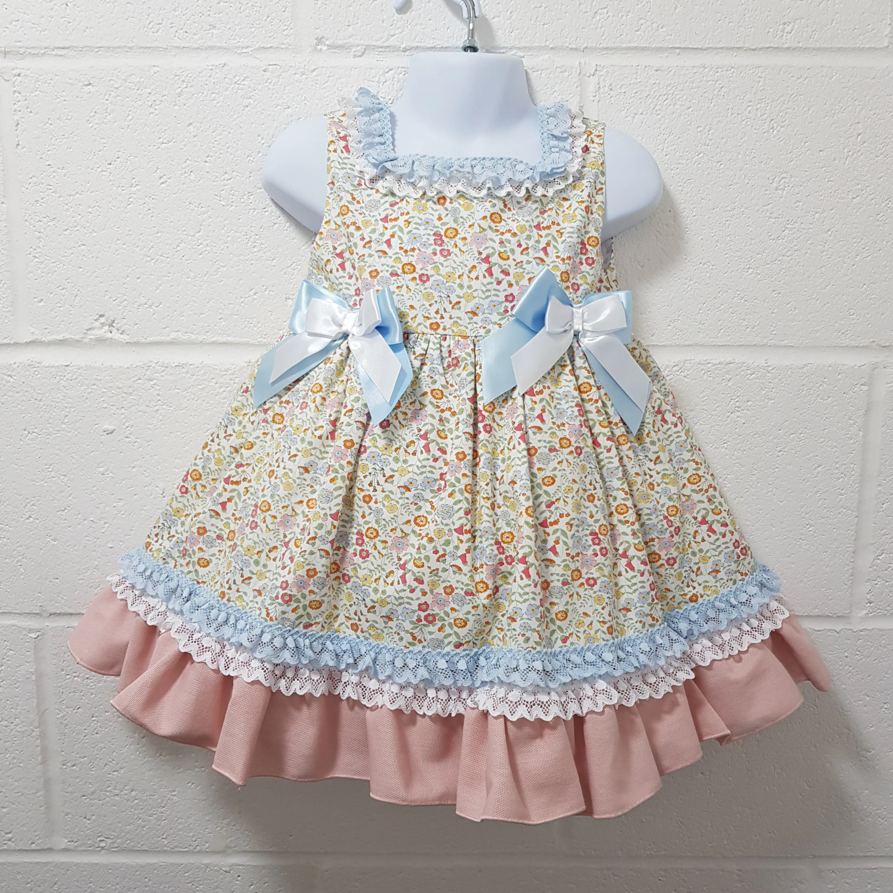 Ceyber Older Girls Pink and Blue Floral Dress