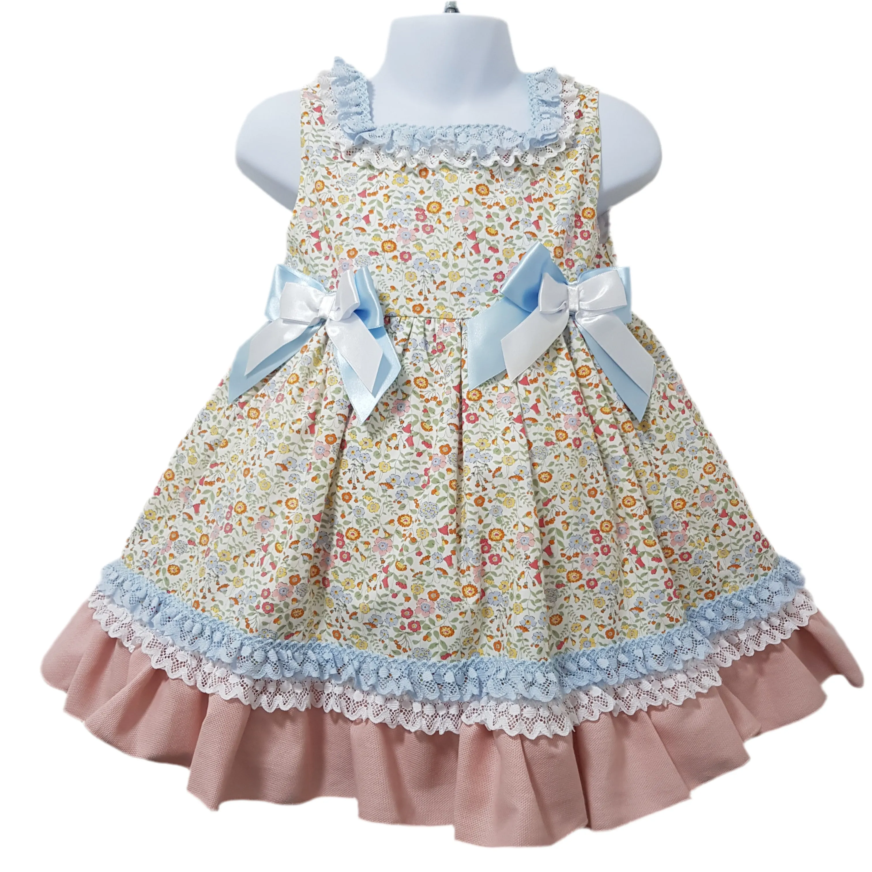 Ceyber Older Girls Pink and Blue Floral Dress