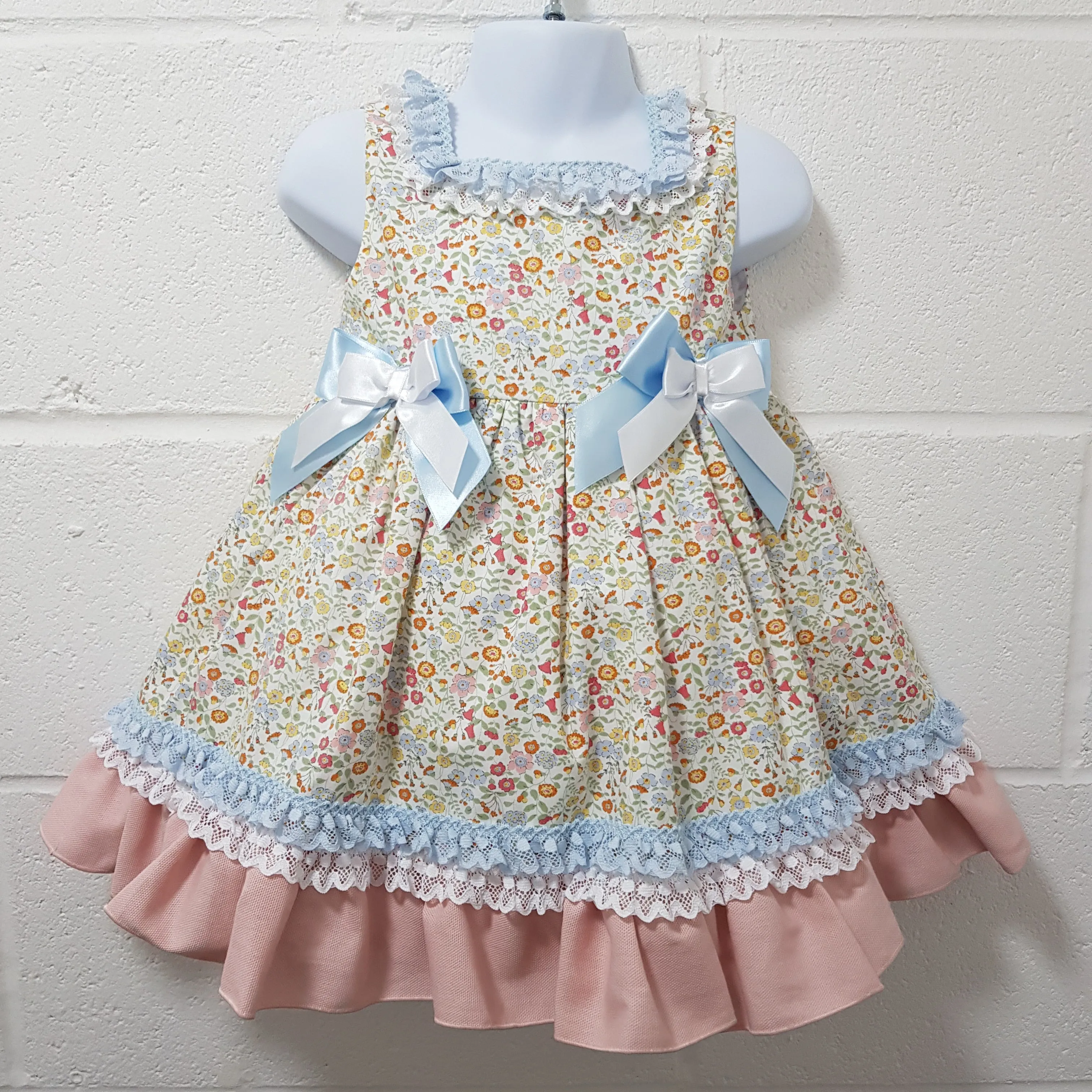 Ceyber Older Girls Pink and Blue Floral Dress
