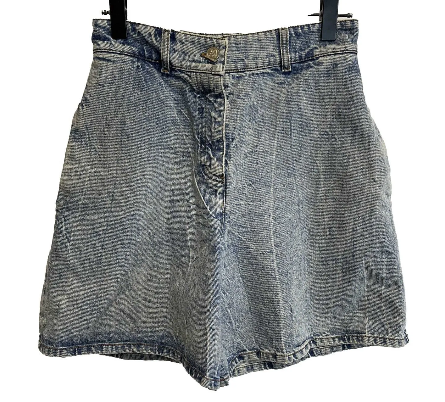 Chanel Excellent Mini Denim Jean Shorts 19S 38 US 6 Blue Bottoms