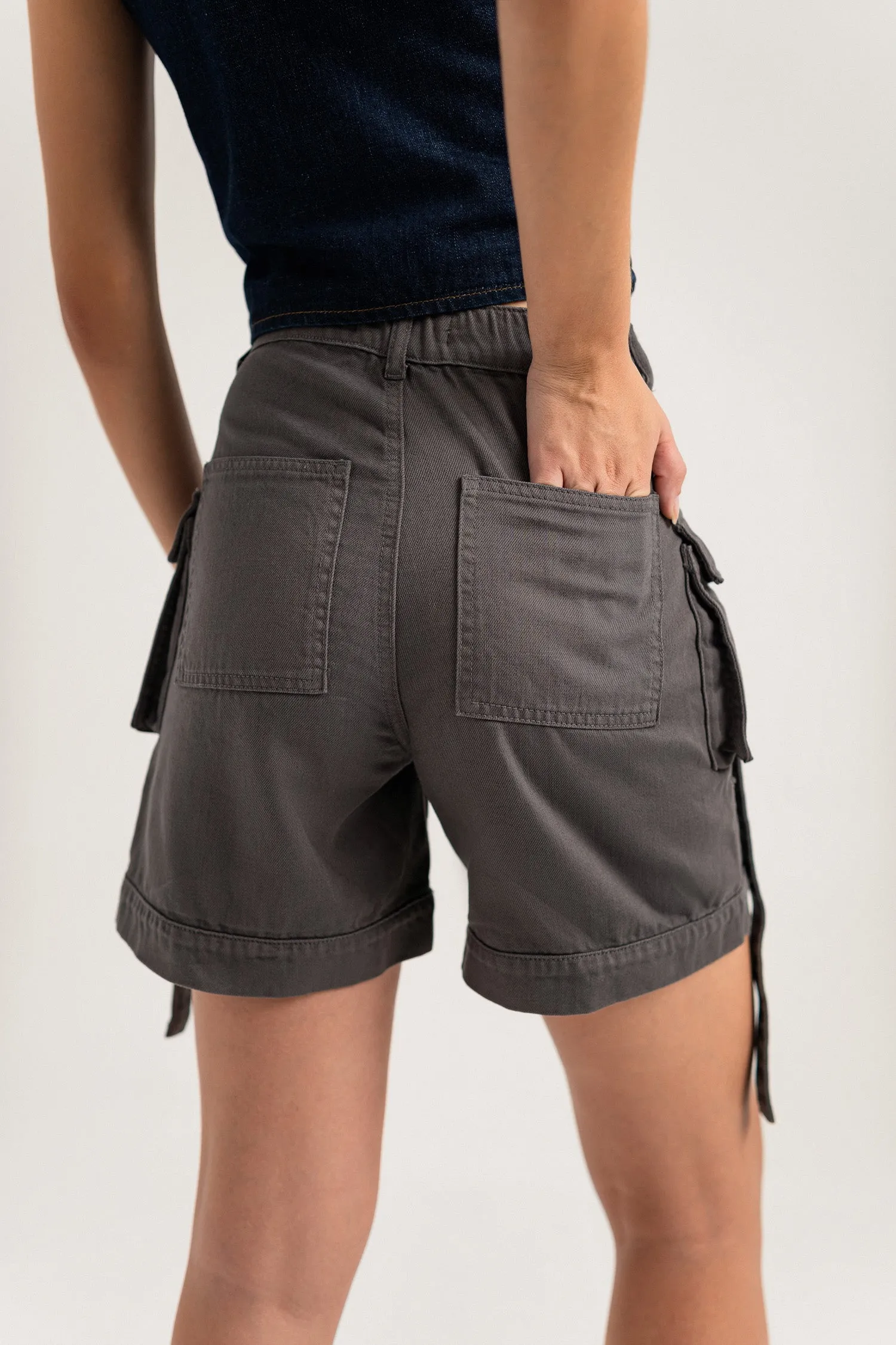 Charcoal Mini Denim Shorts
