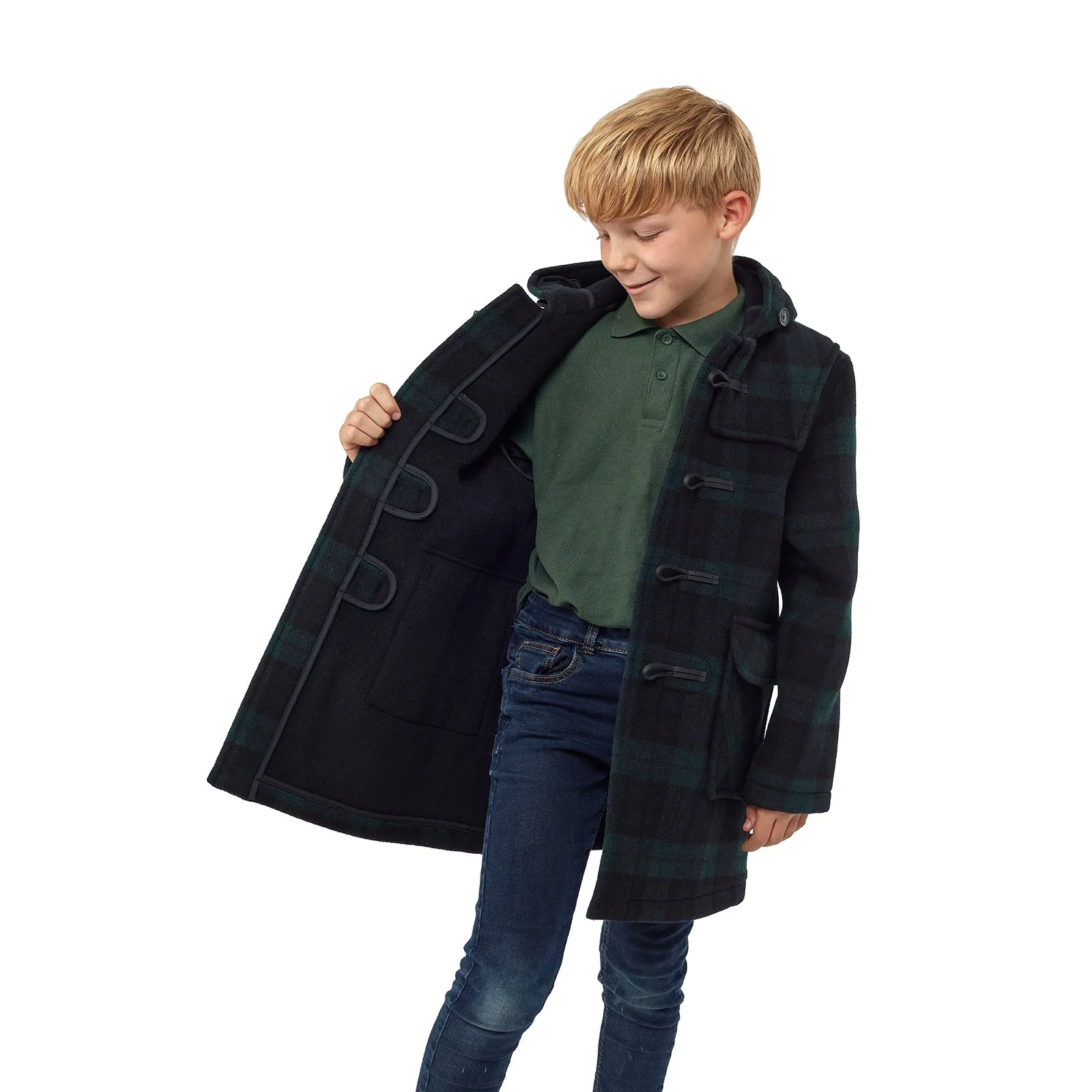 Children's Blackwatch Original Classic Fit Duffle Coat With Faux Horn Toggles