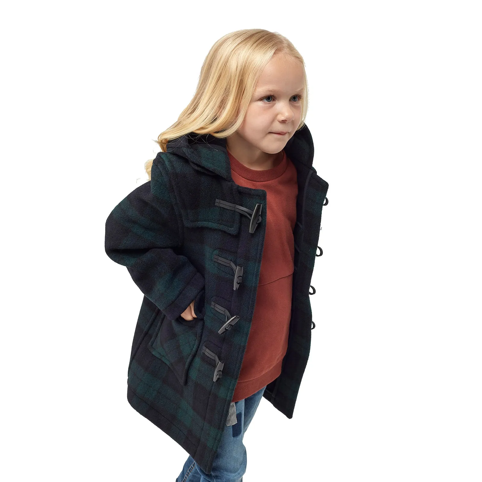 Children's Blackwatch Original Classic Fit Duffle Coat With Faux Horn Toggles