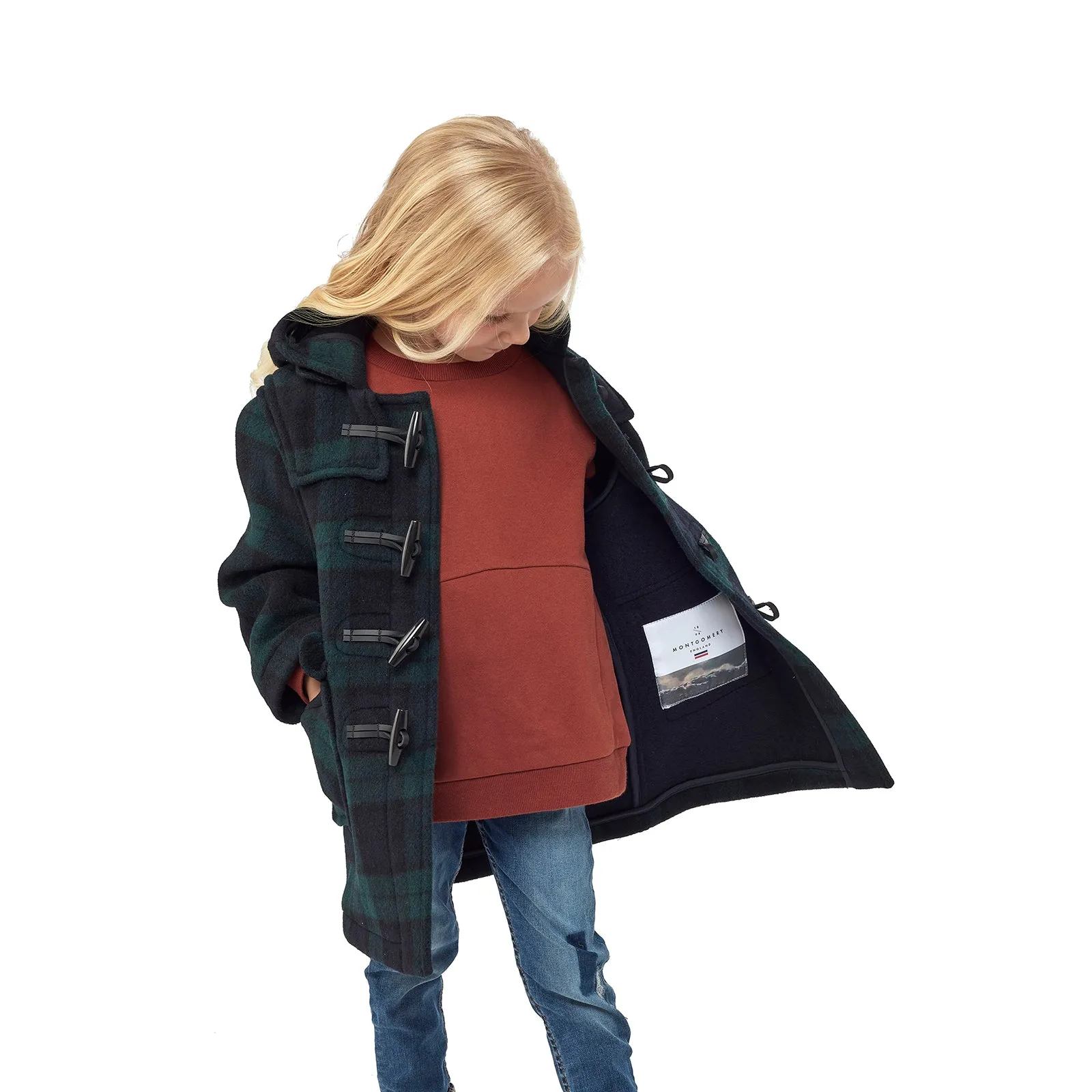 Children's Blackwatch Original Classic Fit Duffle Coat With Faux Horn Toggles