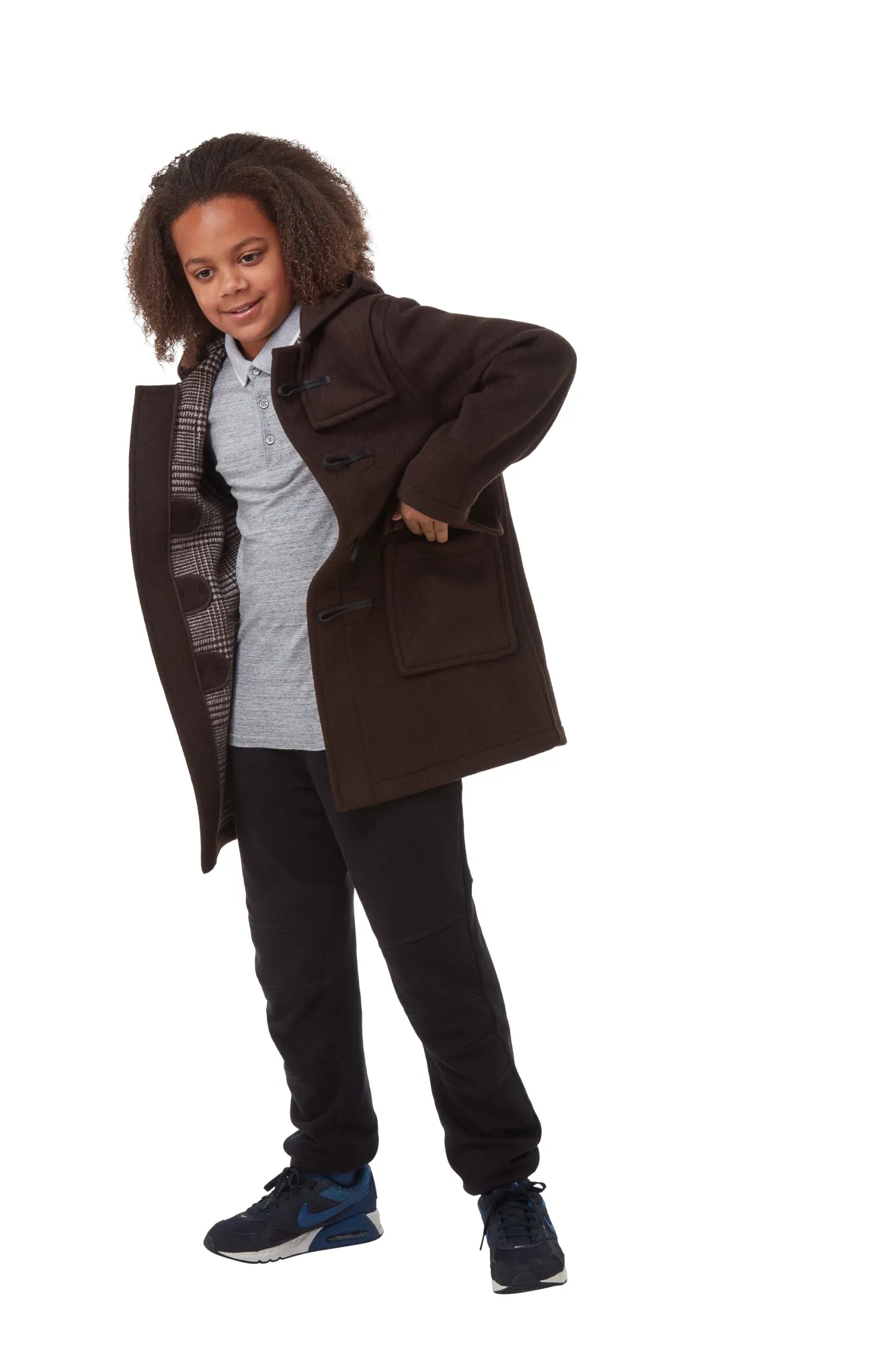 Children's Brown Original Classic Fit Duffle Coat With Faux Horn Toggles