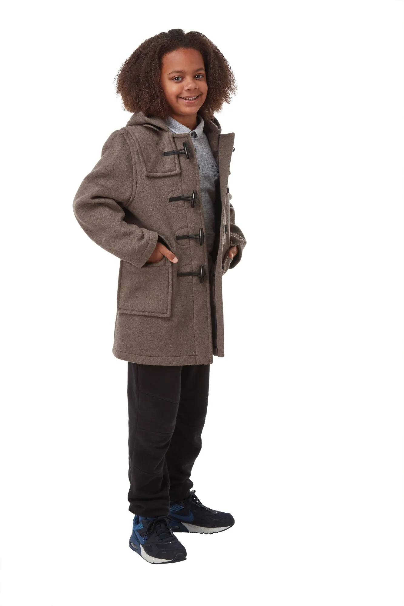 Children's Mushroom Original Classic Fit Duffle Coat With Faux Horn Toggles