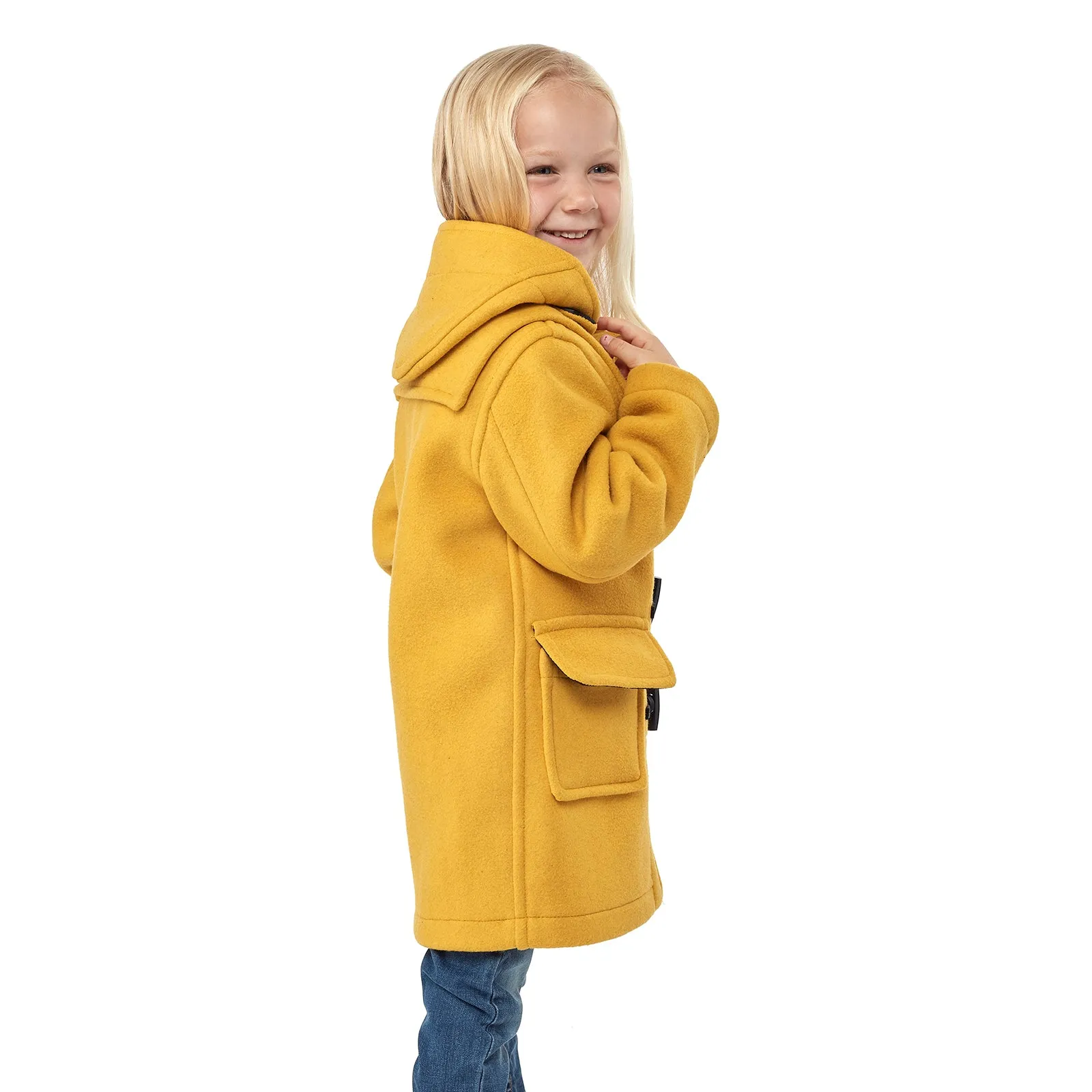 Children's Mustard Original Classic Fit Duffle Coat With Faux Horn Toggles