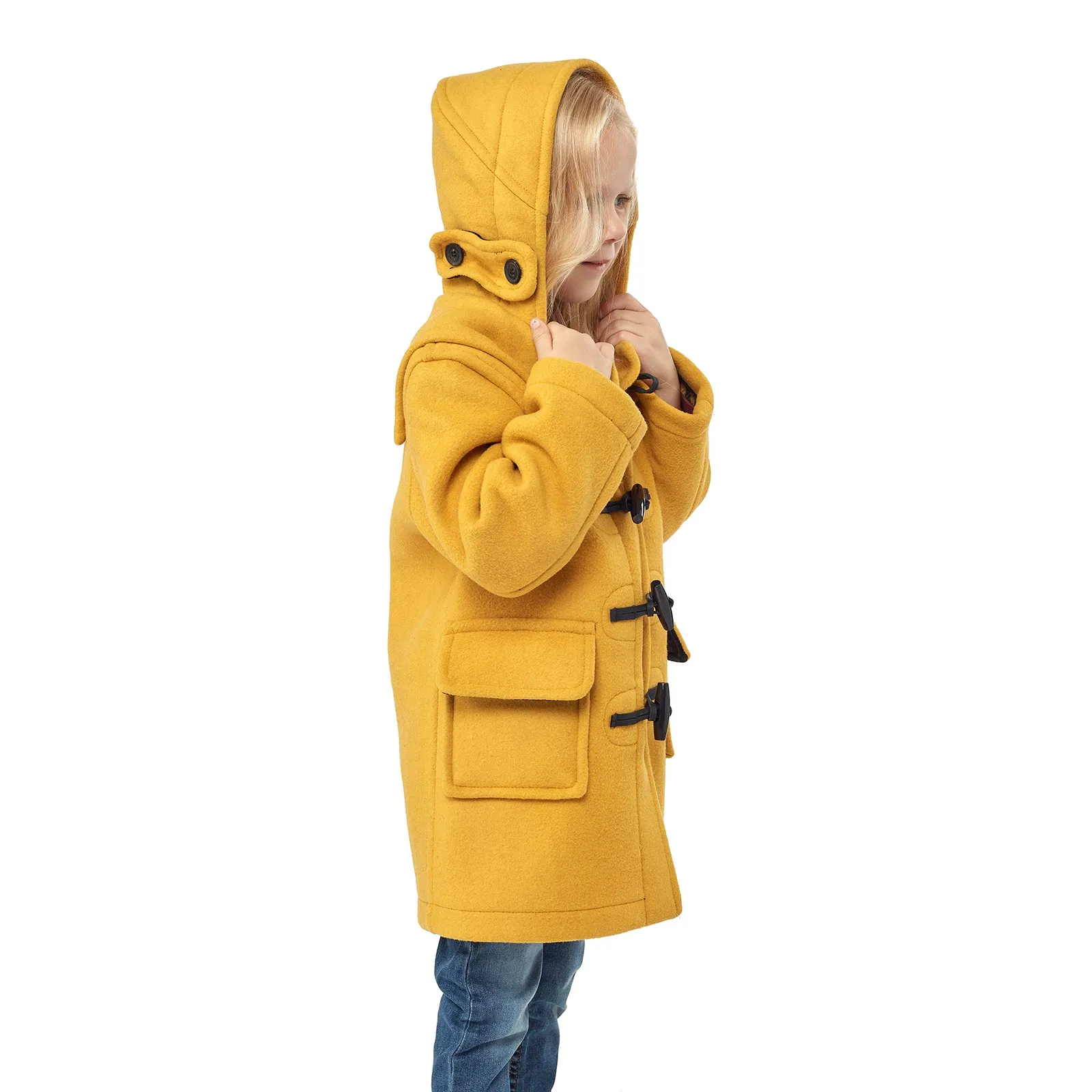 Children's Mustard Original Classic Fit Duffle Coat With Faux Horn Toggles