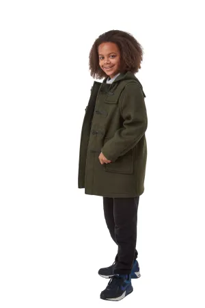 Children's Olive Original Classic Fit Duffle Coat With Faux Horn Toggles