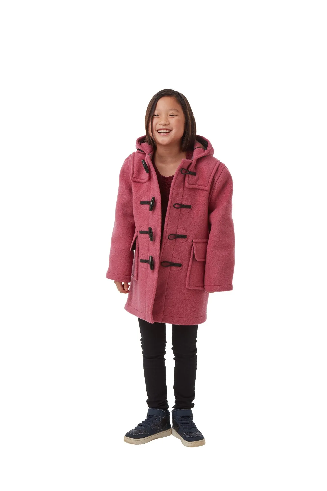 Children's Pink Original Classic Fit Duffle Coat With Faux Horn Toggles