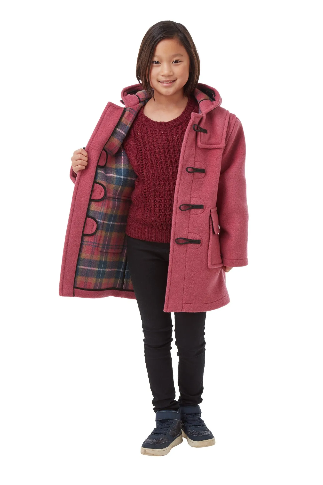 Children's Pink Original Classic Fit Duffle Coat With Faux Horn Toggles