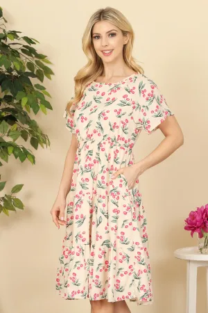 Cinch Waist Floral Swing Top