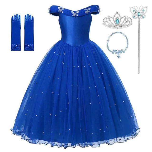 Cinderella Princess Costume for Girl Pageant Ball Gown