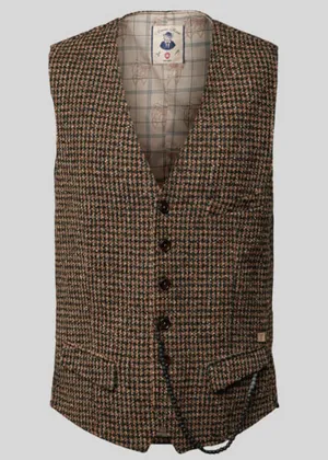 Club Of Gents Savile Row Mitch Waistcoat Brown