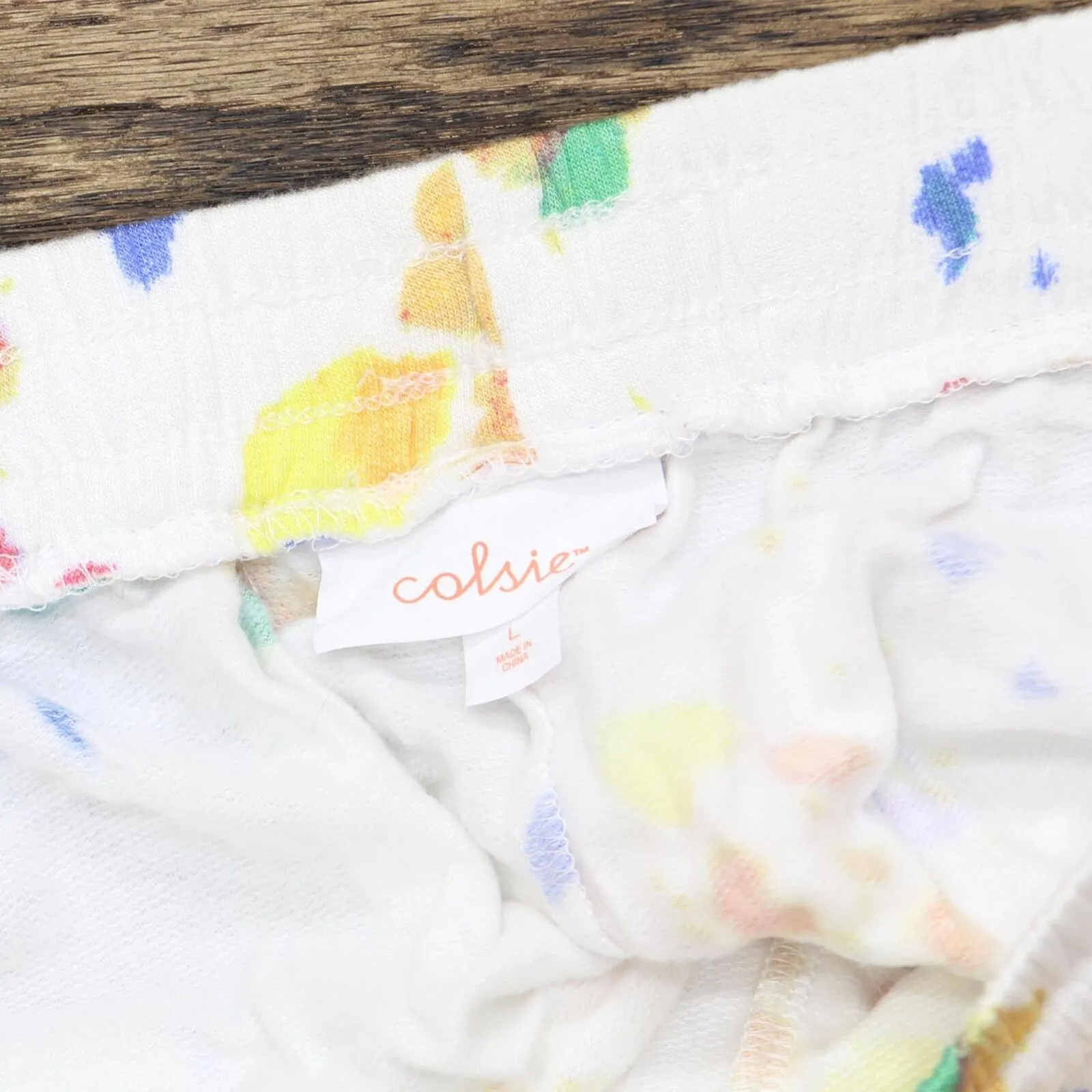 Colsie Womens Knit Casual Paint Pattern Pajama Sleep Shorts White Multi L