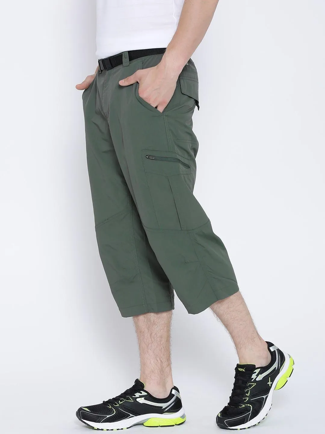 Columbia Men Green Silver Ridge Capri Shorts