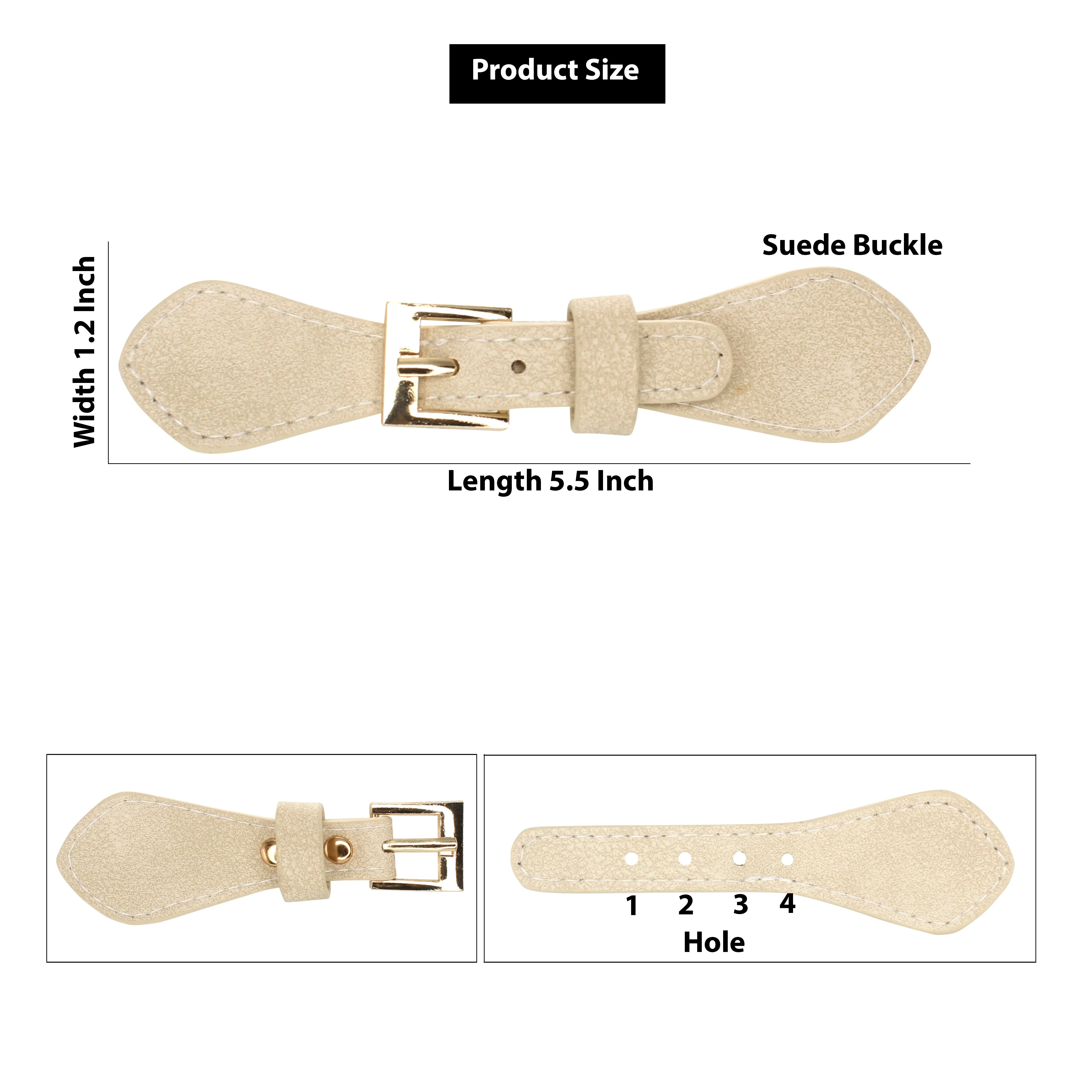 Contrast Stich Pu Prong Belt Buckle