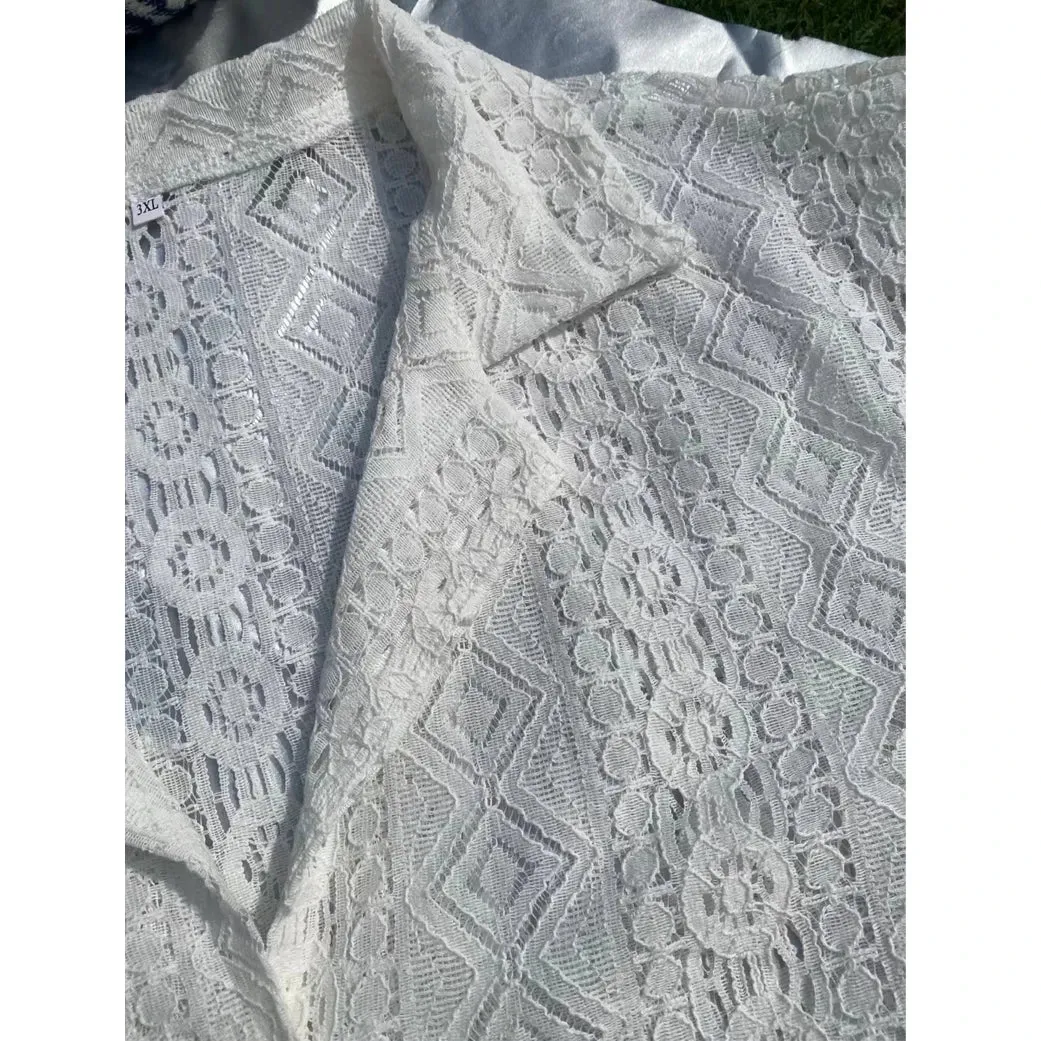 CoolWave Herren Hollow Out Lace Bluse