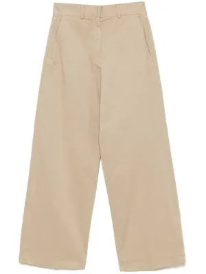Cotton high-waisted trousers