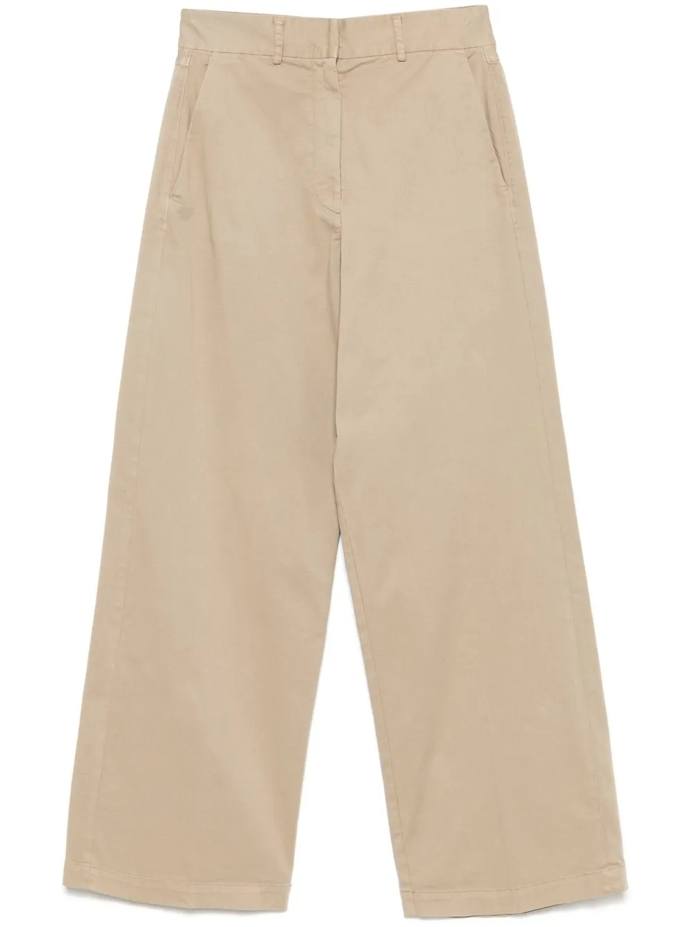 Cotton high-waisted trousers
