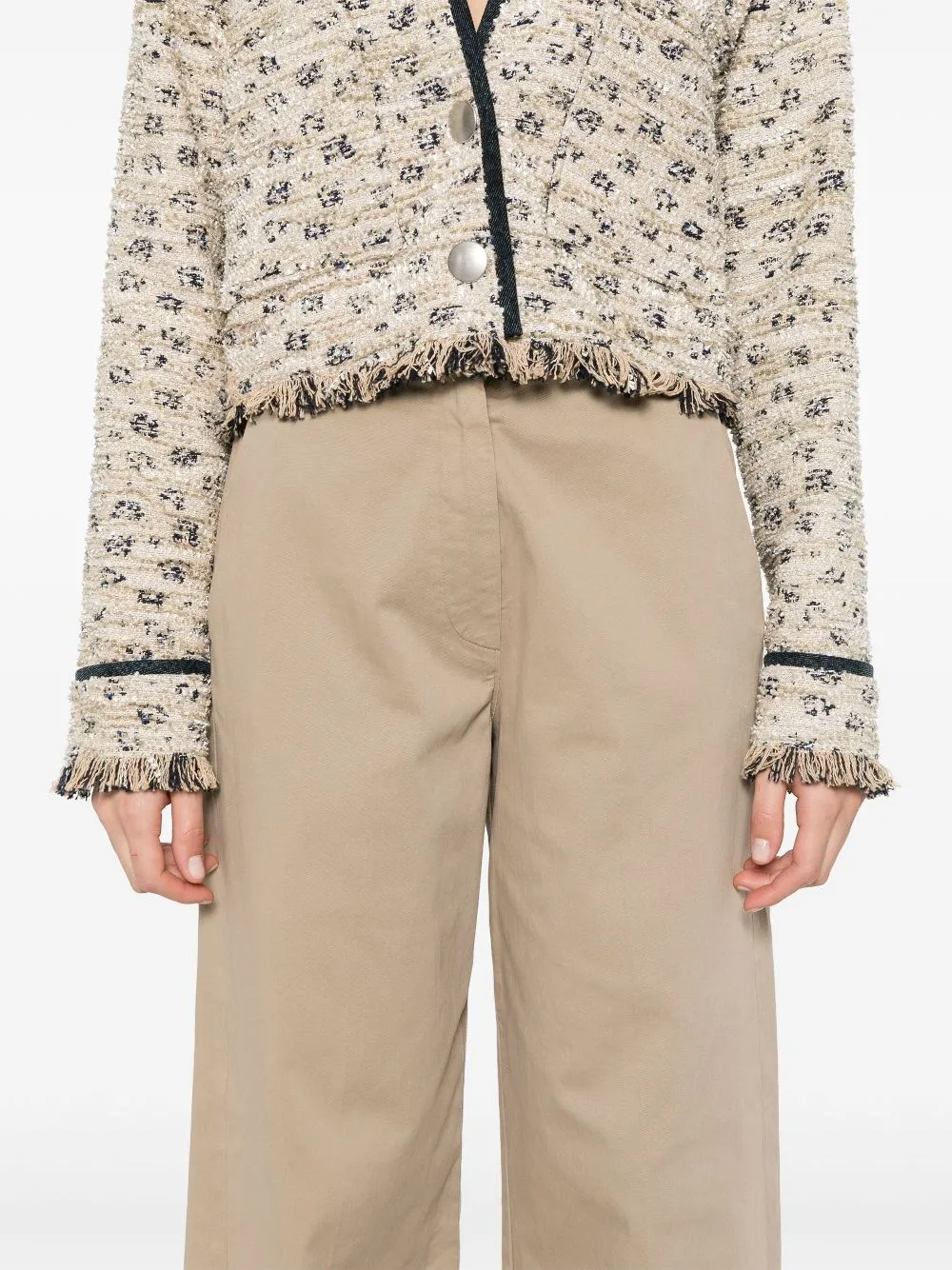 Cotton high-waisted trousers