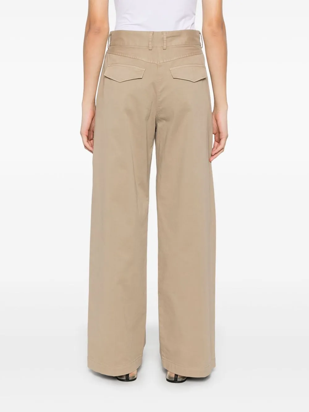 Cotton high-waisted trousers
