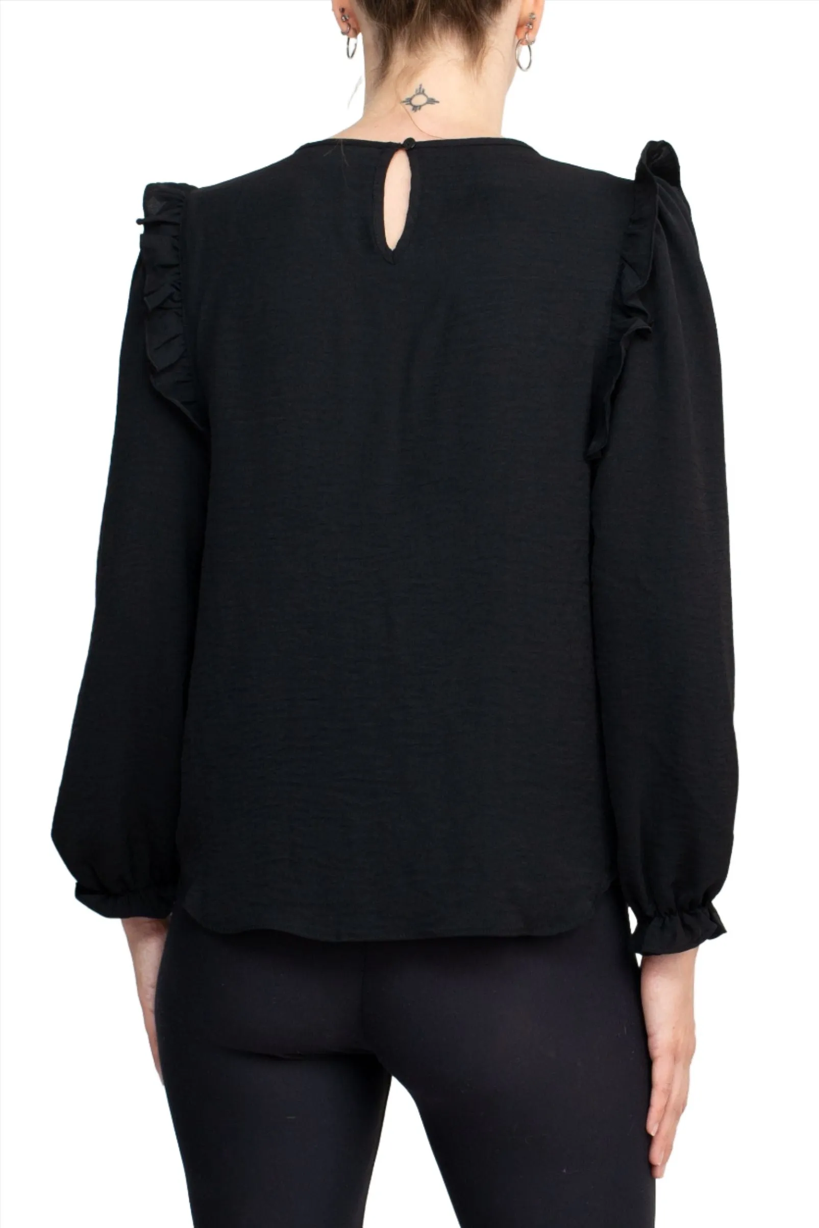 Counterparts Boat Neck Bishop Long Sleeves Smocked Cuffs