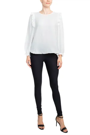 Counterparts Boat Neck Bishop Long Sleeves Smocked Cuffs