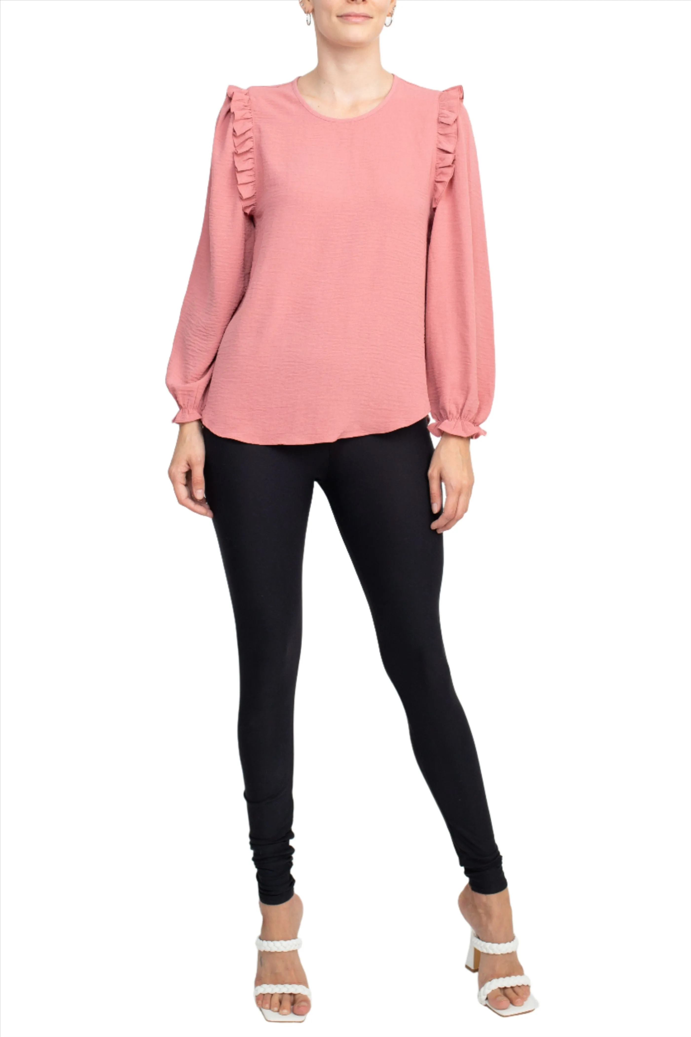 Counterparts Boat Neck Bishop Long Sleeves Smocked Cuffs