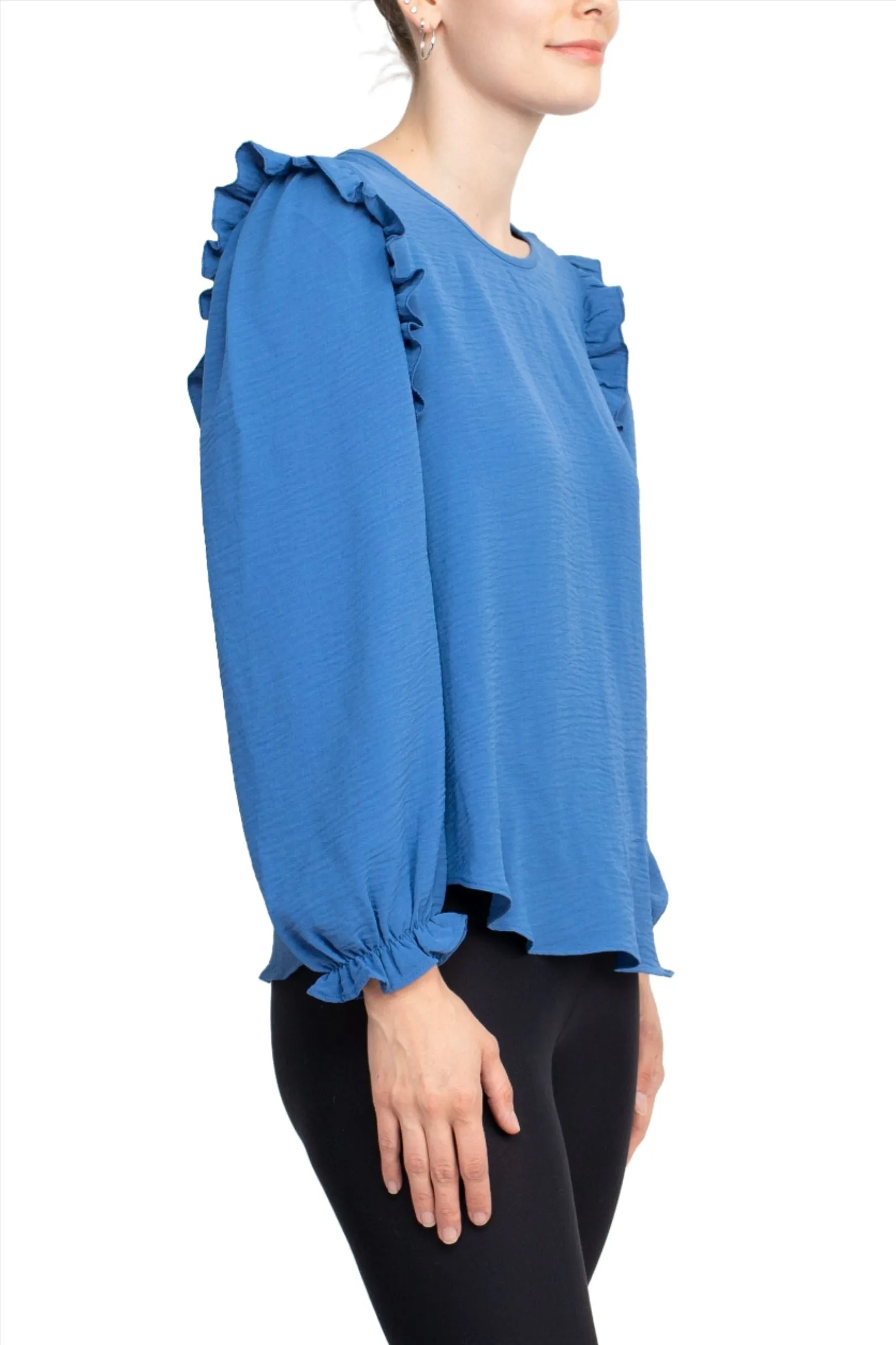 Counterparts Boat Neck Bishop Long Sleeves Smocked Cuffs