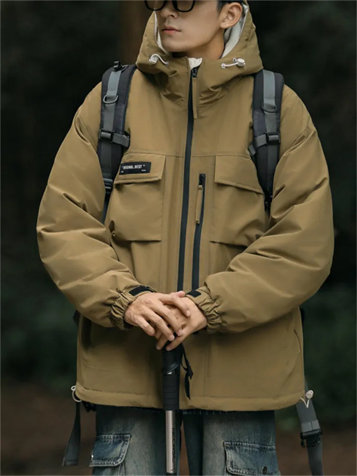 Couple Winter Big Size Thickened White Duck Down Hooded Coats